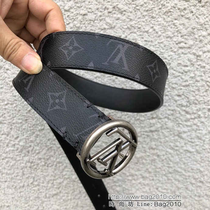 路易威登LV  M9932Q LVCIRCLE腰帶 飾有圓形LV logo 風格陽剛 時尚百搭款男士皮帶  xfp1367